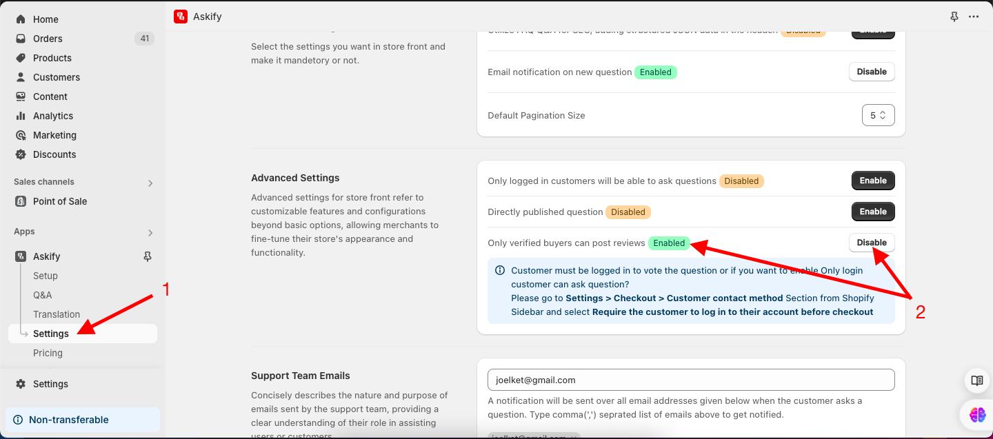 Enable Require the customer login