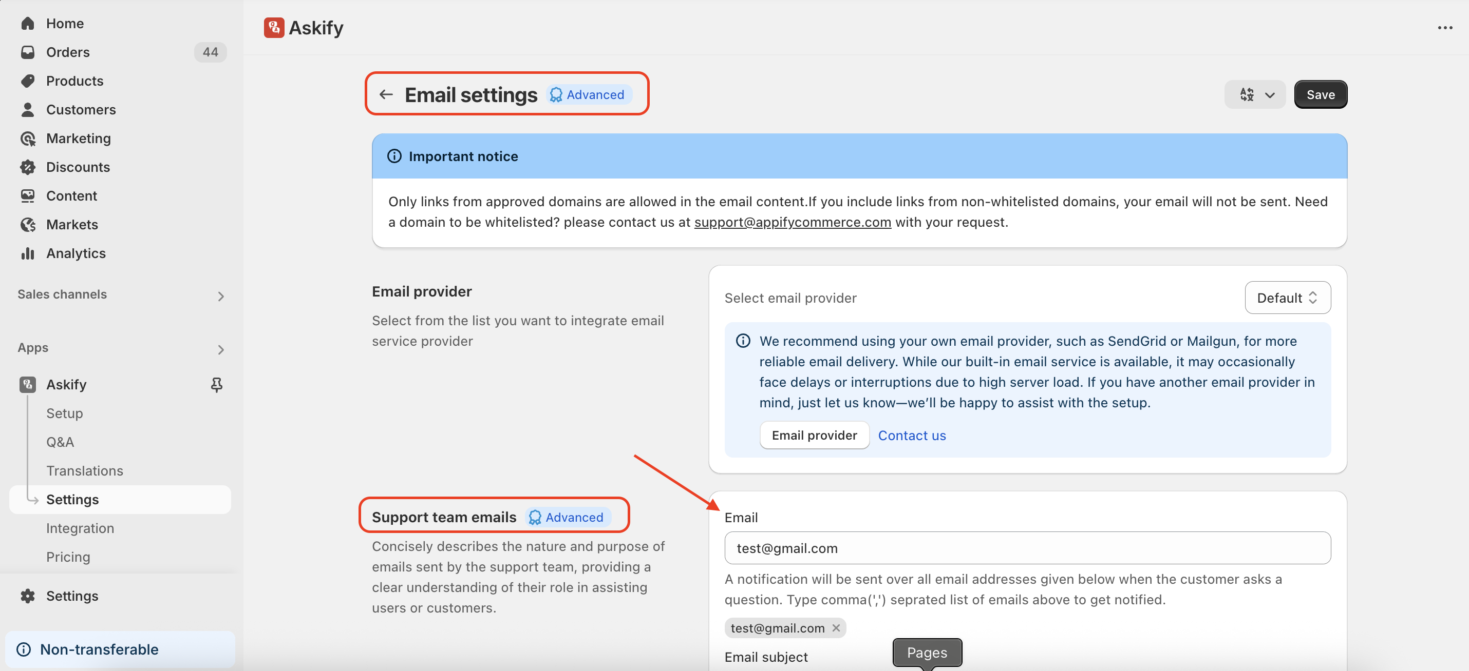 Update support team email addresses