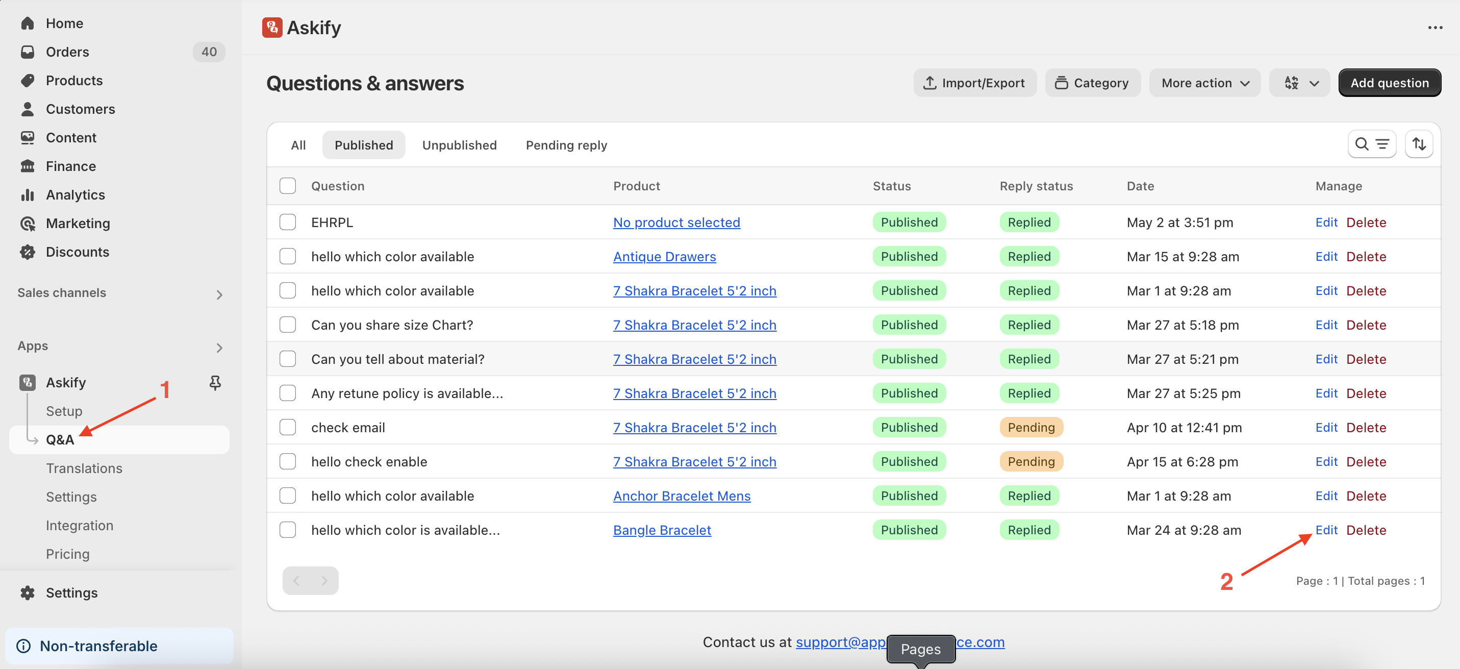 Update questions visibility 1