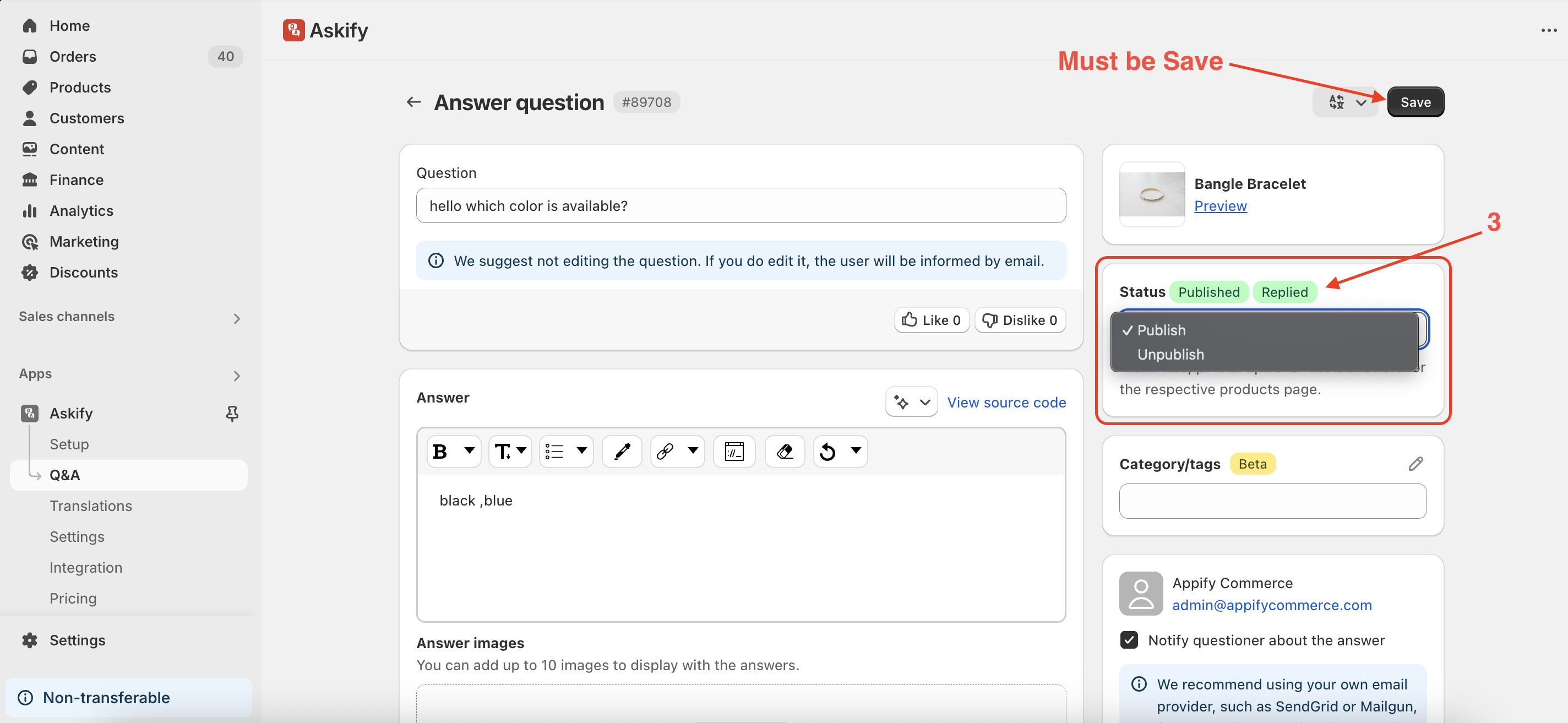 Update questions visibility 2