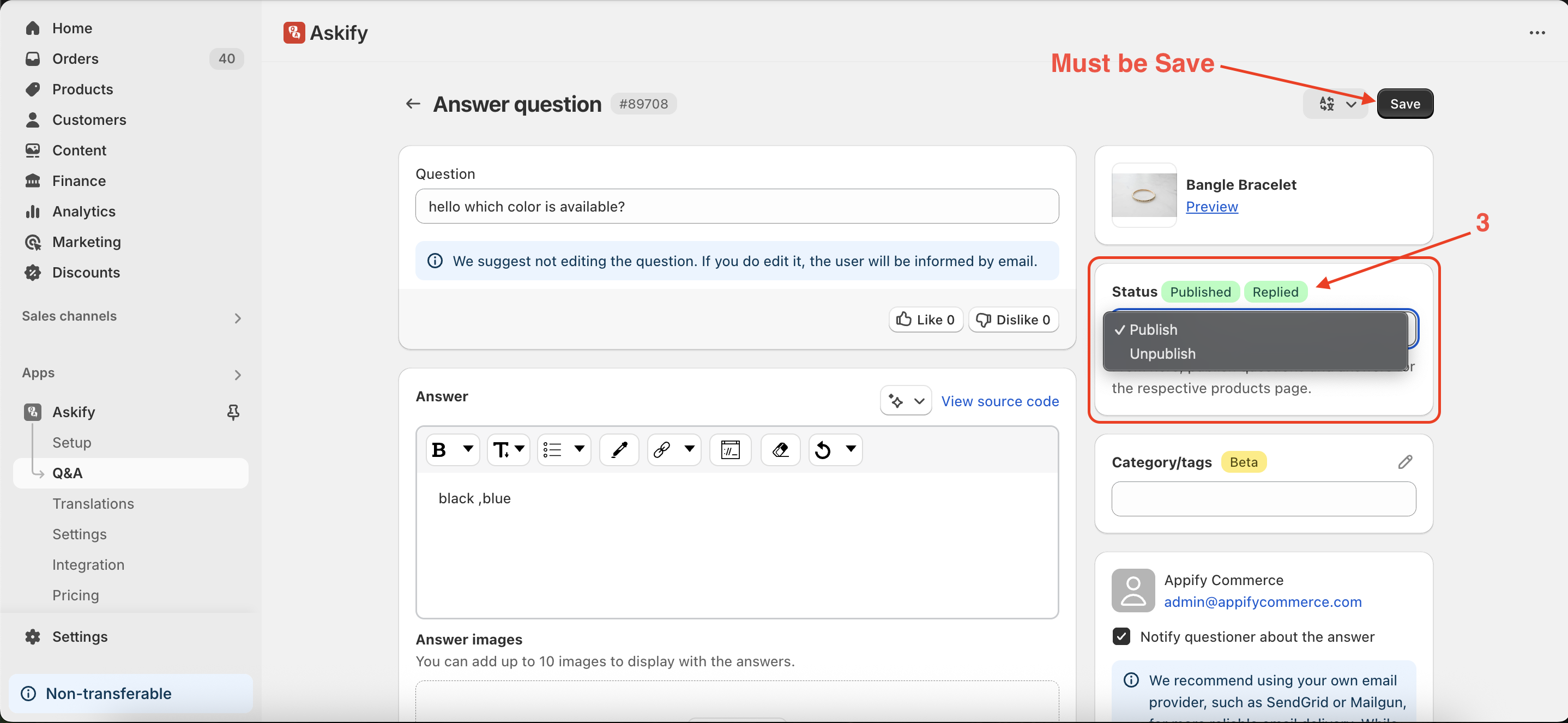 Update questions visibility 2
