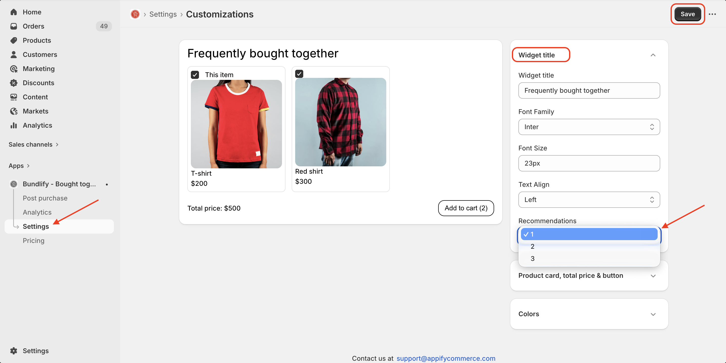 Frequently bought together setup 3