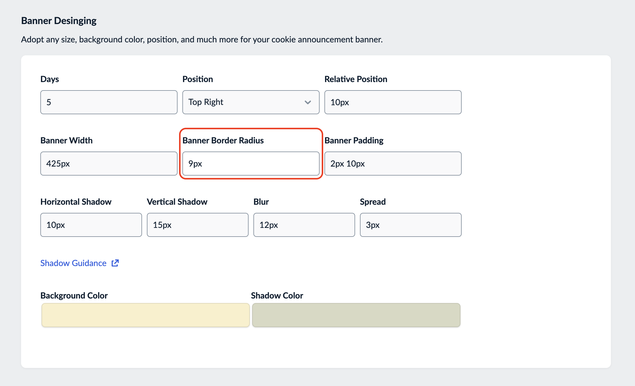 Banner Border Radius