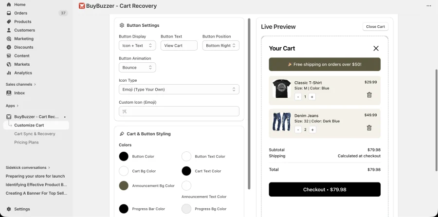 Templates page