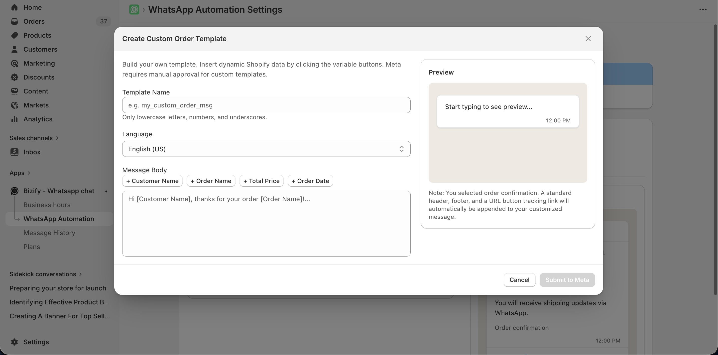 Customizable Messages