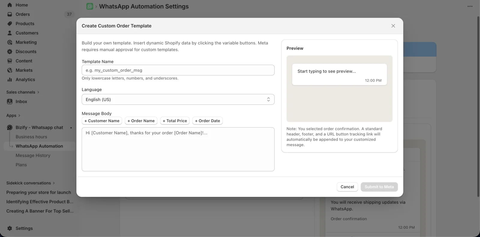 Customizable Messages