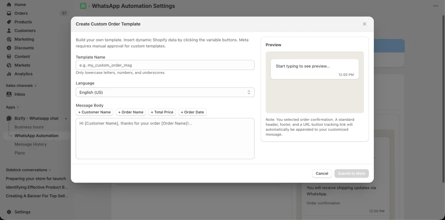 Customizable Messages